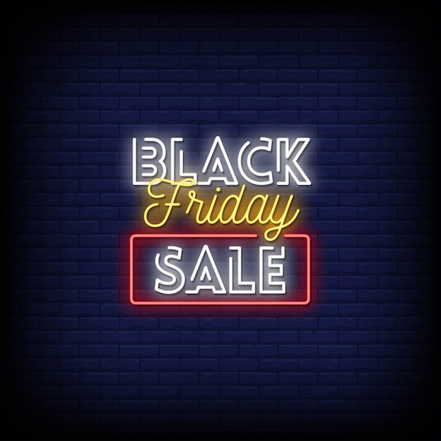 Black friday sale leuchtreklamen style text