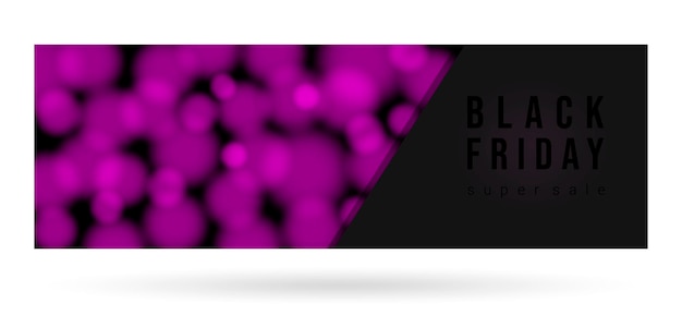 Vektor black friday sale pink banner flyer. handelsrabatt-banner. schwarzer freitag-schild mit rosa verschwommen