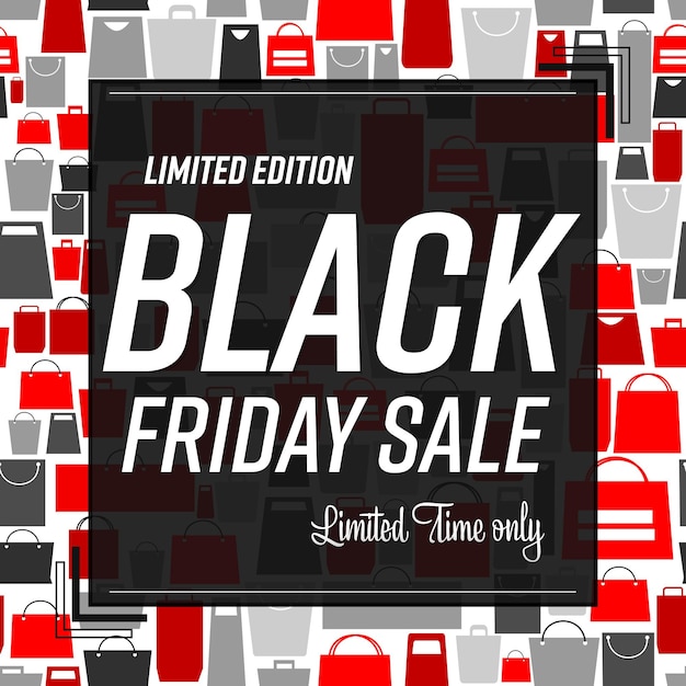 Black friday sale-plakatdesign-vorlage oder banner für shop- und online-shop-vektorillustration