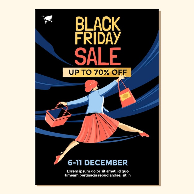 Black friday sale poster konzept für marketing und promotion