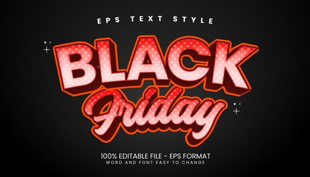 Black friday sale promotion 3d bearbeitbare texteffekte