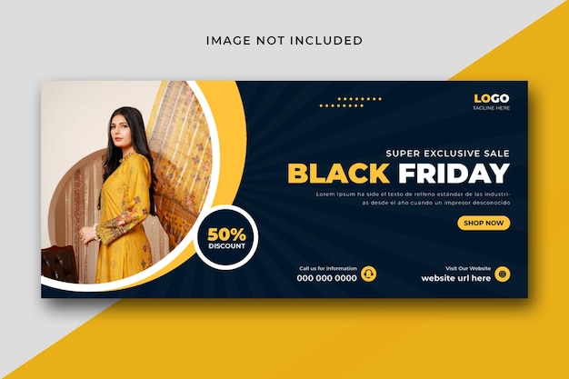 Black Friday Sale Social Media Facebook Cover oder Web-Banner-Vorlage
