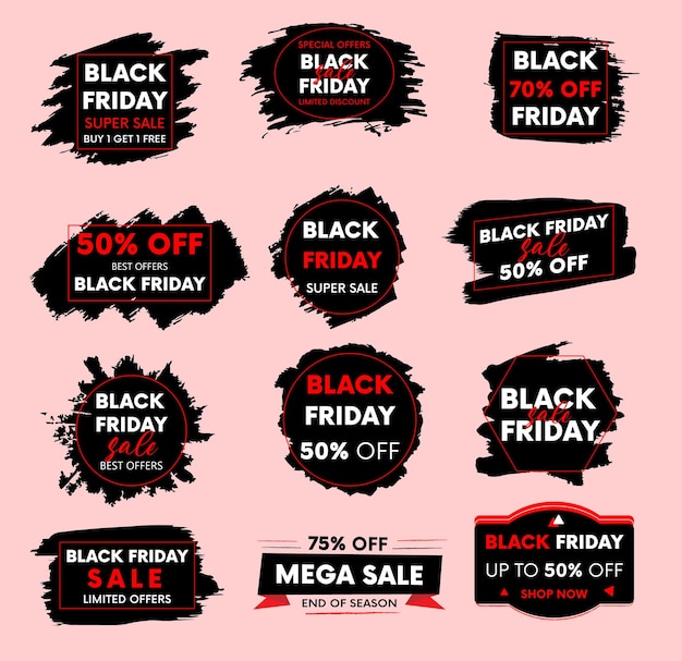 Vektor black friday sale-tag-set. , preisschild-design