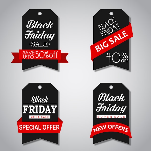 Vektor black friday sale tags sammlung