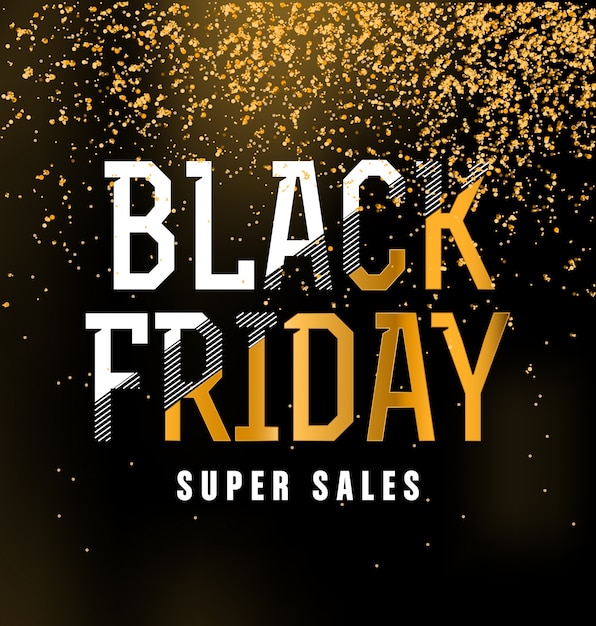 Black Friday Sale Typografisches Design - Schwarz, Weiß und Gold