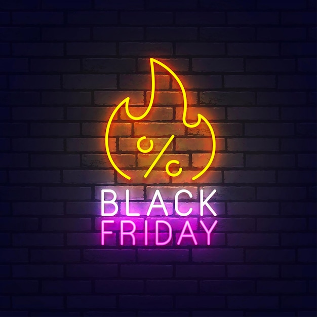 Black friday schild helle schildtafel licht banner black friday logo neon-emblem vektor-illustration