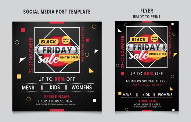 Black Friday-Social-Media-Post-Design Black Friday-Flyer-Design Black Friday-Verkaufsbanner-Design