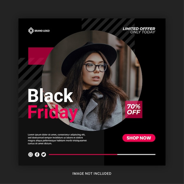 Black friday social media post vorlage premium