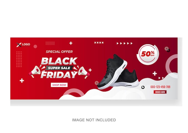 Black Friday Sonderangebot Facebook-Cover und Web-Banner-Design-Vorlage