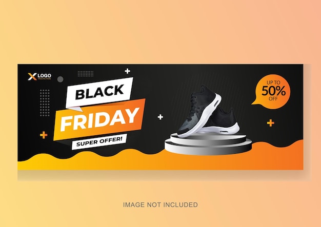 Black Friday Super bietet Facebook-Cover und Web-Banner-Design-Vorlage