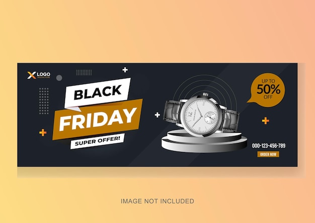 Vektor black friday super bietet facebook-cover und web-banner-design-vorlage