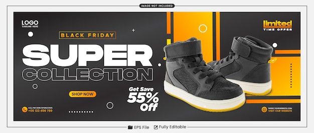 Black friday super collection social-media-banner-vorlage