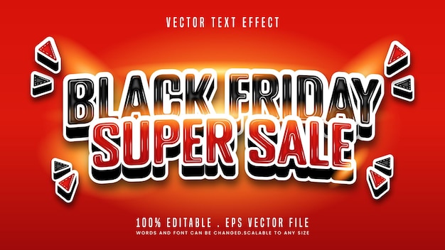 Black Friday Super Sale 3D bearbeitbarer Texteffekt-Schriftstil