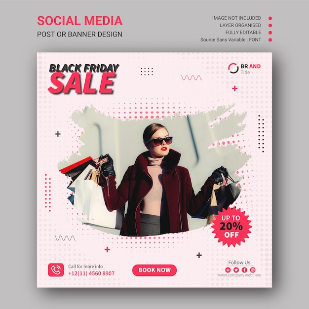 Black Friday Super Sale-Banner für soziale Medien oder Instagram-Post-Vorlage