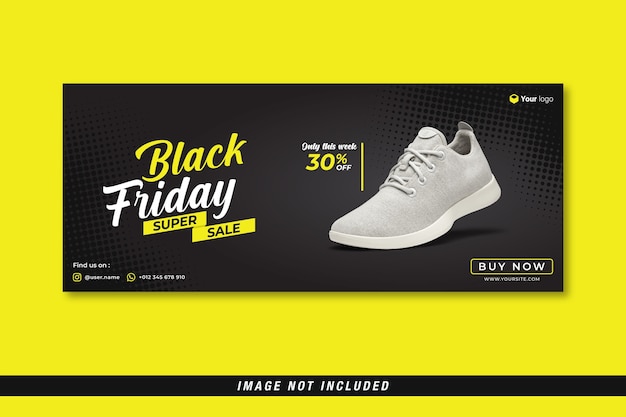 Vektor black friday super sale facebook cover banner vorlage