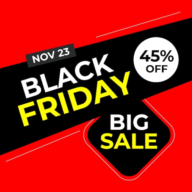 Black friday super sale social media banner template design