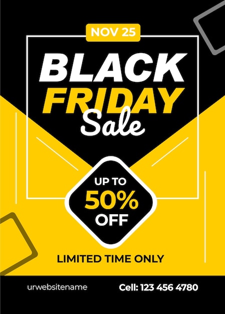 Black friday super sale social media banner template design