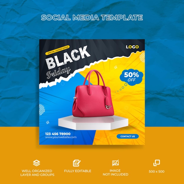 Black friday super sale social media banner vorlage