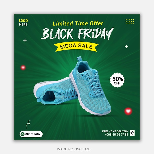 Black friday super sale social media post vorlage