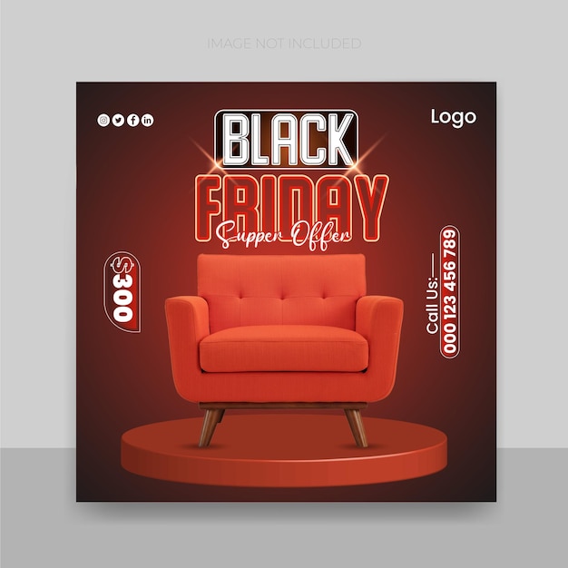 Vektor black friday super sale social media post wir banner design vorlage