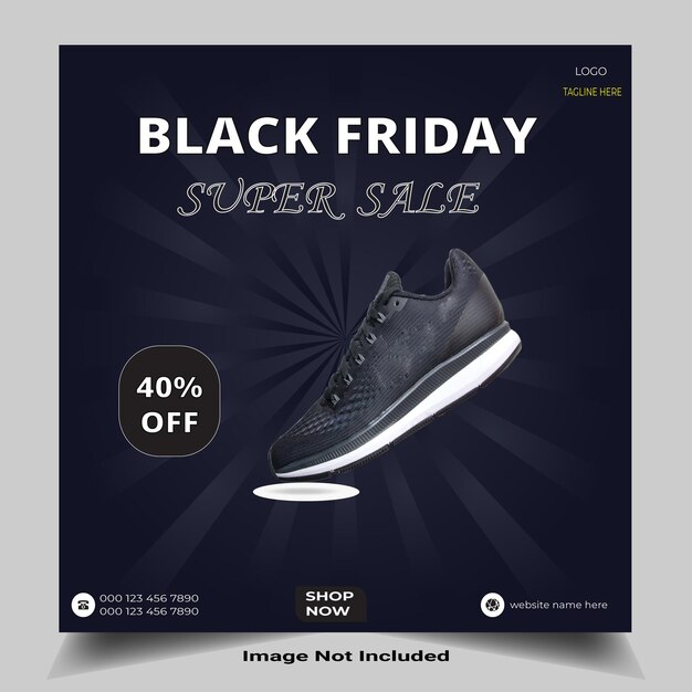 Black friday template design social media poster facebook timeline und cover design,