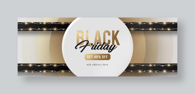 Vektor black friday-verkauf in sozialen medien facebook-cover web-banner-vorlage