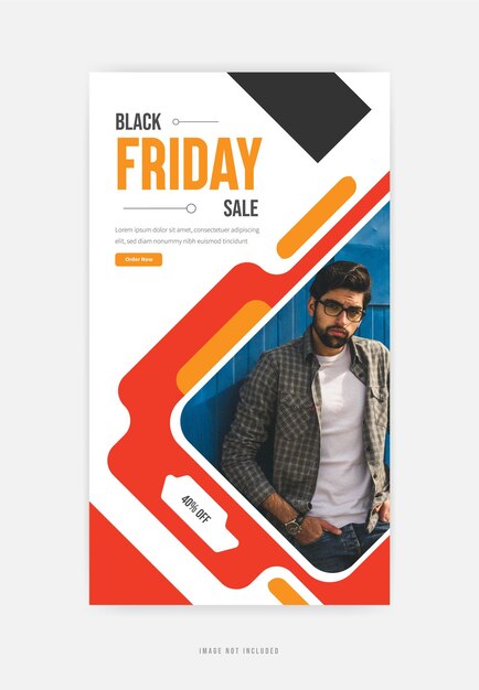 Black friday-verkauf instagram-story-post-vorlage design premium-vektor