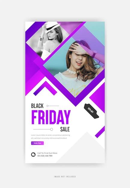 Vektor black friday-verkauf instagram-story-post-vorlage design premium-vektor