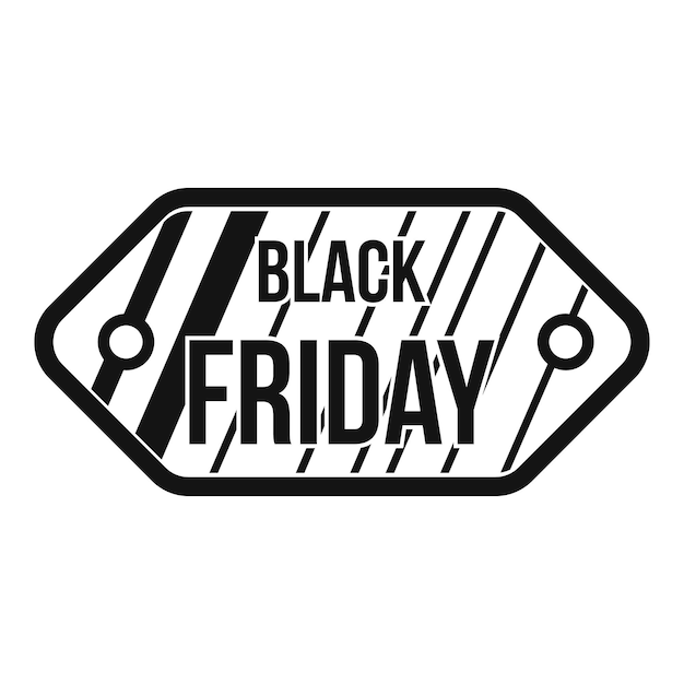 Black friday verkauf tag-symbol in einfachem stil auf einem weißen hintergrund vektor-illustration