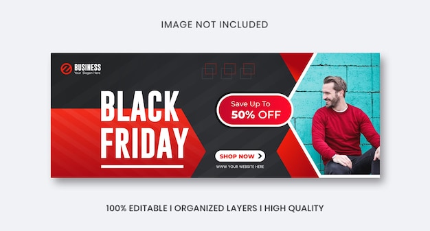 Vektor black friday-verkaufs-social-media-webbanner und facebook-cover-design-vorlage