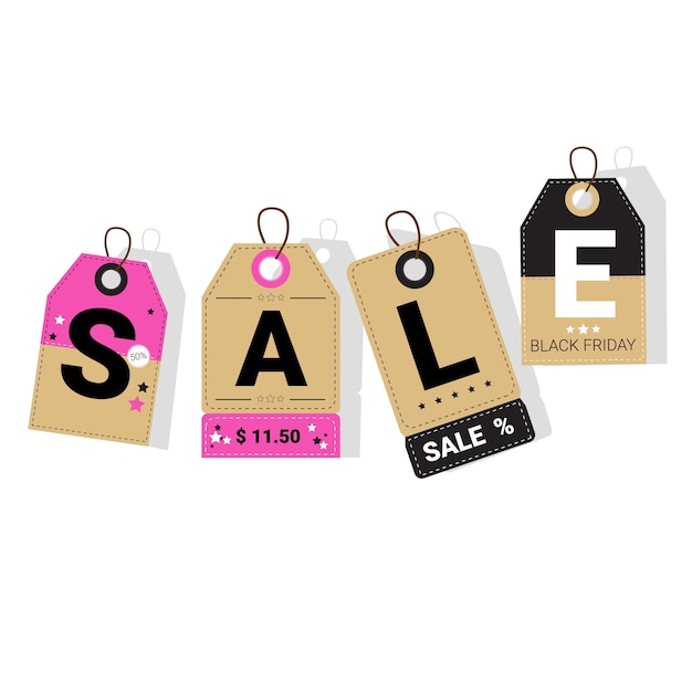 Black Friday-Verkaufs-Tag Banner Vector Illustration