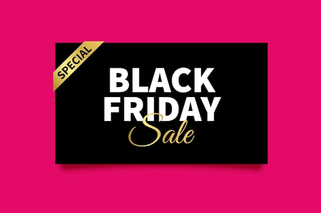 Black friday-verkaufsbanner mit goldband