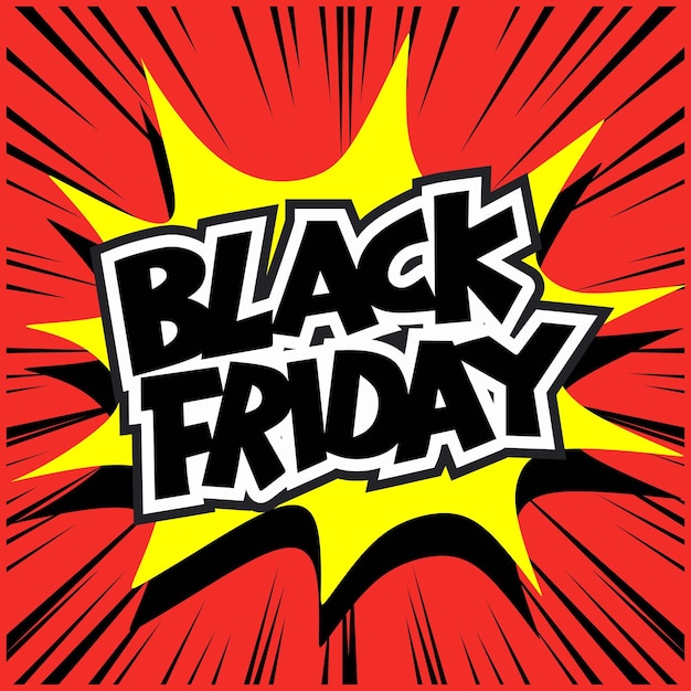 Black Friday-Verkaufsplakat im Retro-Popart-Stil