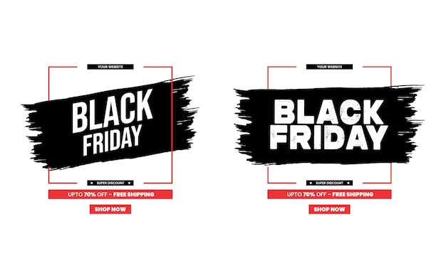 Black friday-verkaufsvorlagen mit pinselstil