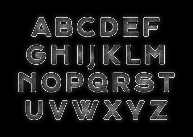 Black granit alphabets set