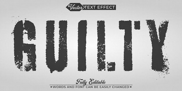 Black Guilty-Vektor-Editierbare Texteffektvorlage