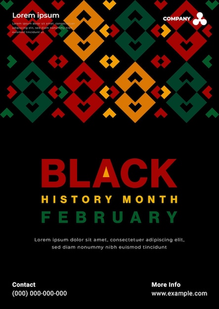 Black history month afroamerikanisches feierplakat-vektordesign im februar