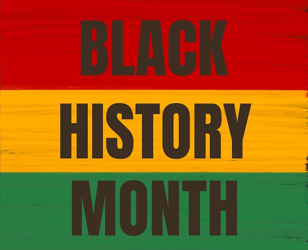 Black History Month Banner Pan afrikanische Flagge künstlerische Hand gezeichnete Farbe Hintergrunddesign