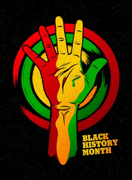 Vektor black history month grunge banner design