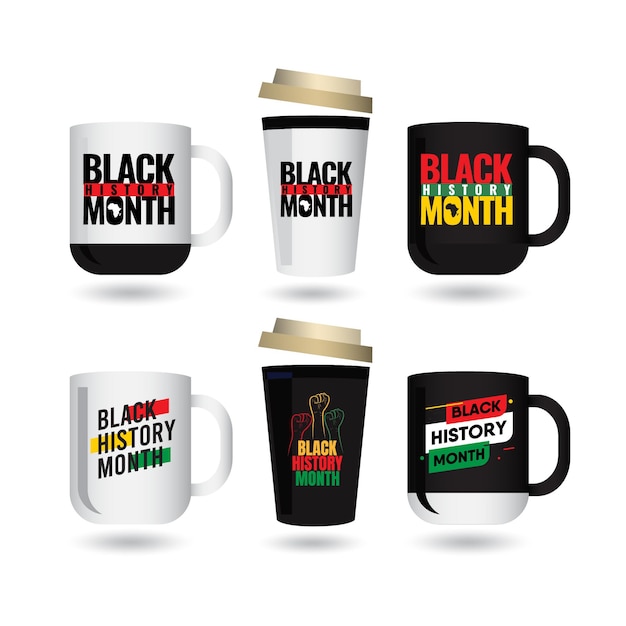 Black history month vorlage. design für becher oder druck.