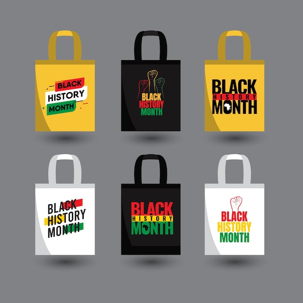 Black history month vorlage. design für einkaufstasche oder druck.