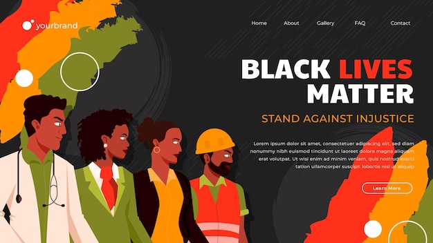 Black Lives Matter Illustration Landing Page