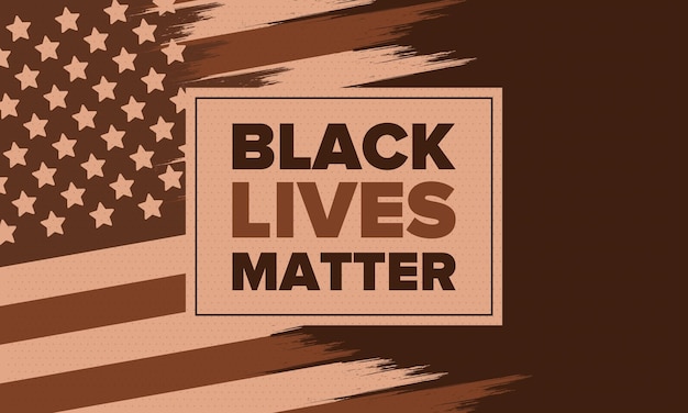 Vektor black lives matter kampf für gerechtigkeit und menschenrechte stoppen sie rassismus und hass sozialer protestvektor