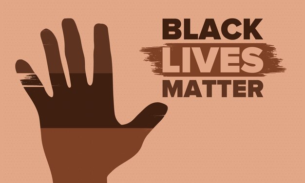 Vektor black lives matter kampf für gerechtigkeit und menschenrechte stoppen sie rassismus und hass sozialer protestvektor