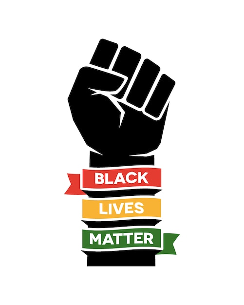 Vektor black lives matter poster illustration design. faust erhoben