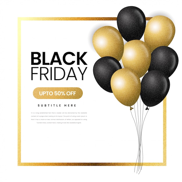 Black und golden black friday sale banner