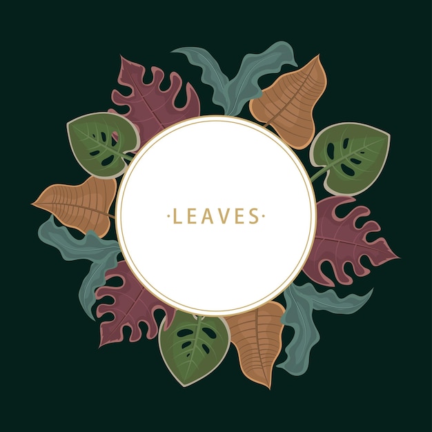 Blätter und kreisförmiges abzeichen