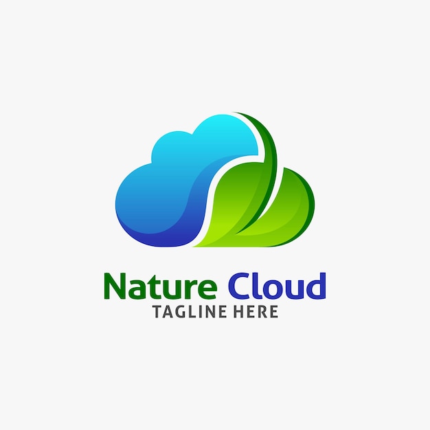 Blätter und wolken für natürliches logodesign