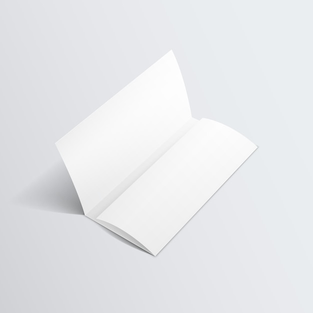 Blank White Paper Trifold Broschüre Faltblatt Zickzack gefalteter Flyer