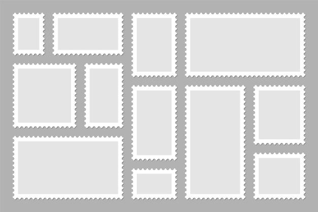 Vektor blanke briefmarken-sammlung klebbarpapiermarke vektor-illustration